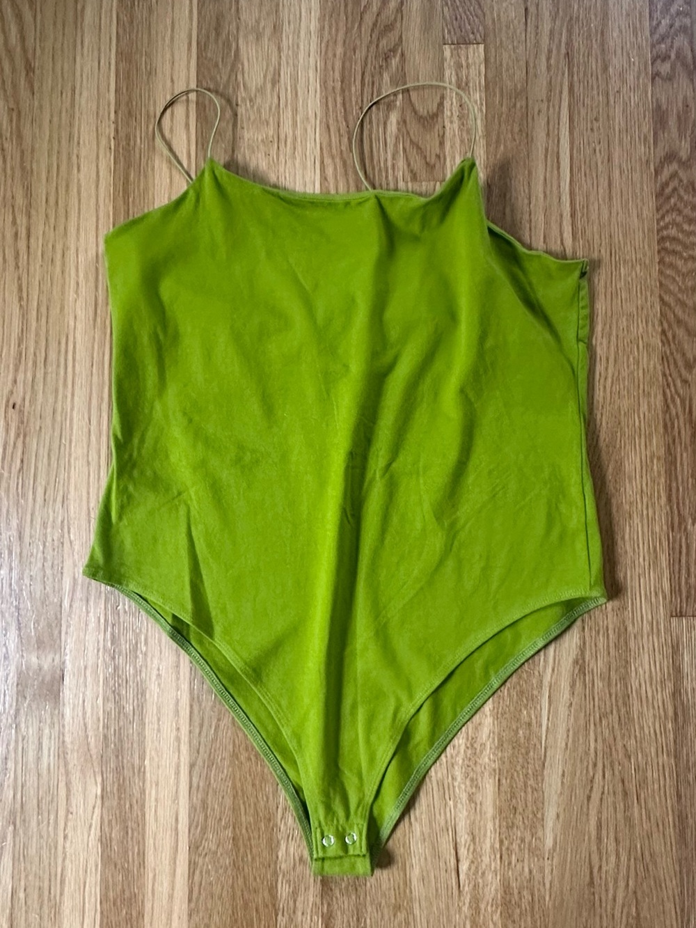 Women’s Lime Green One-Piece Bodysuit with Thin Straps